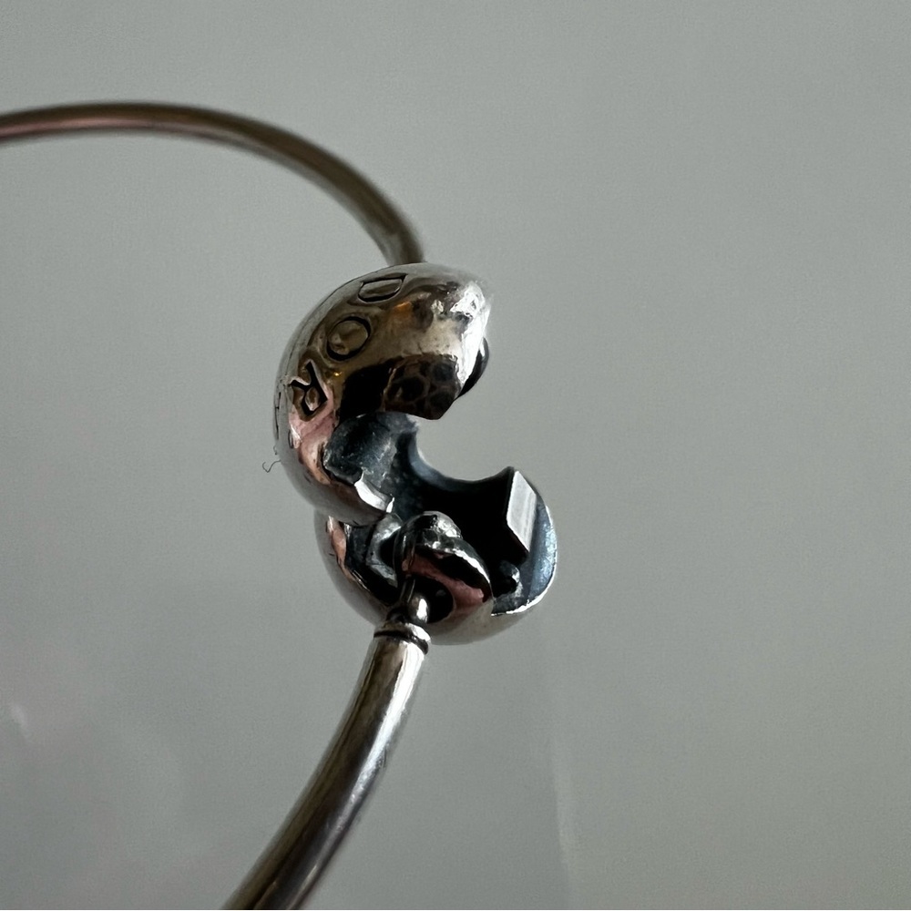 PANDORA Bangle Bracelet Sterling Silver Charm Bracelet Classic - Picture 3 of 5
